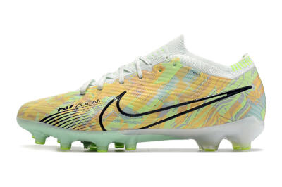 Unisex Nike Air Zoom Mercurial Vapor 15 Elite AG Artificial Grass Low-Tops Football Boots - White/Green/Orange