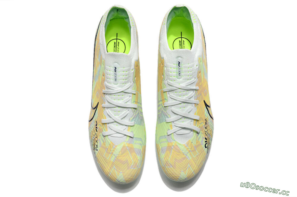 Unisex Nike Air Zoom Mercurial Vapor 15 Elite AG Artificial Grass Low-Tops Football Boots - White/Green/Orange 4