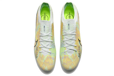 Unisex Nike Air Zoom Mercurial Vapor 15 Elite AG Artificial Grass Low-Tops Football Boots - White/Green/Orange