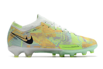 Unisex Nike Air Zoom Mercurial Vapor 15 Elite AG Artificial Grass Low-Tops Football Boots - White/Green/Orange