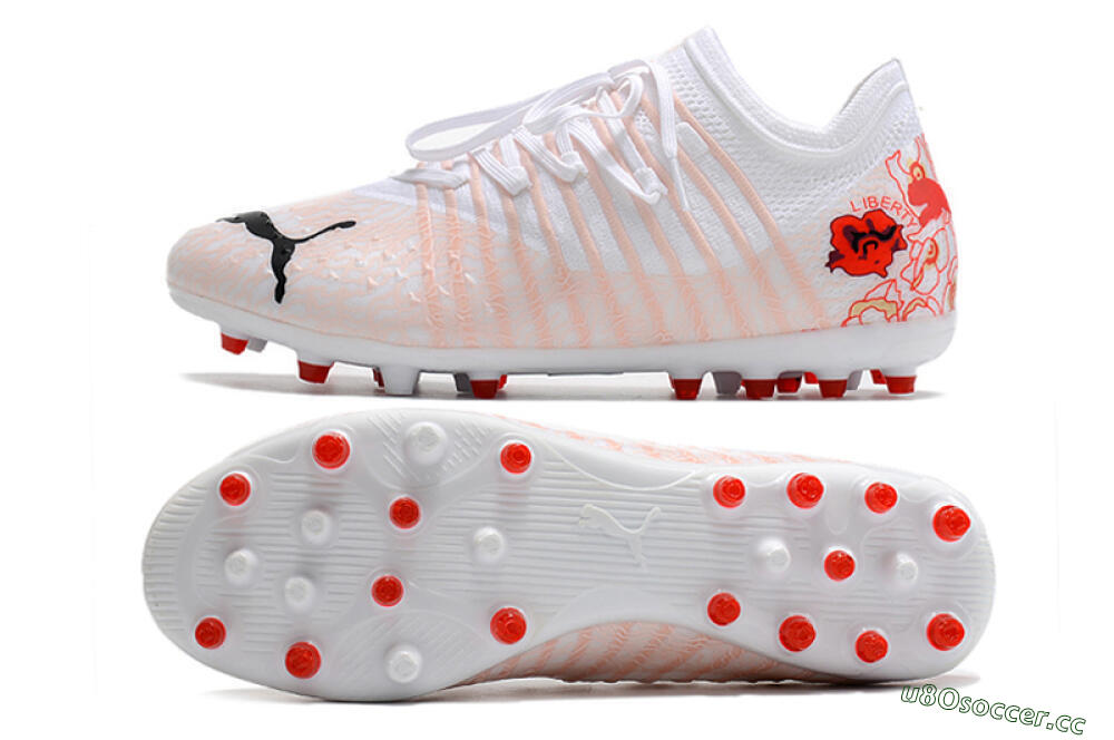 Men's Puma Future Z 1.4 Liberty MG Multi Ground Low-Tops Football Boots - White/Red/Black 1