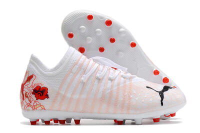 Men's Puma Future Z 1.4 Liberty MG Multi Ground Low-Tops Football Boots - White/Red/Black