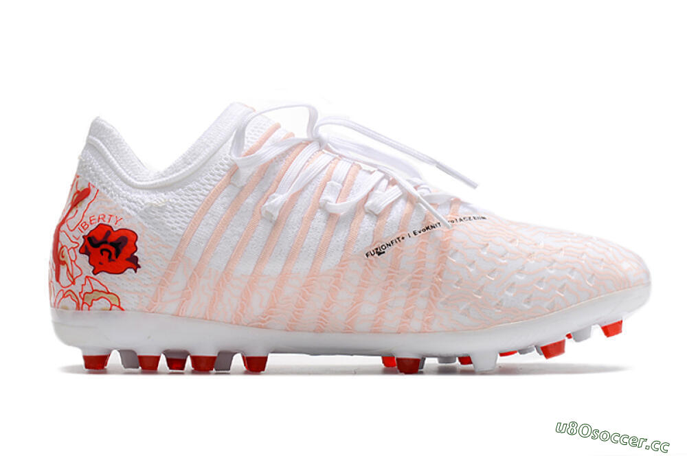 Men's Puma Future Z 1.4 Liberty MG Multi Ground Low-Tops Football Boots - White/Red/Black 7