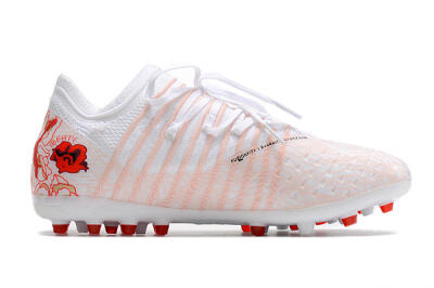 Men's Puma Future Z 1.4 Liberty MG Multi Ground Low-Tops Football Boots - White/Red/Black