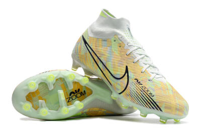 Men's Nike Air Zoom Mercurial Superfly 9 Elite AG Artificial Grass High-Tops Football Boots - White/Green/Orange