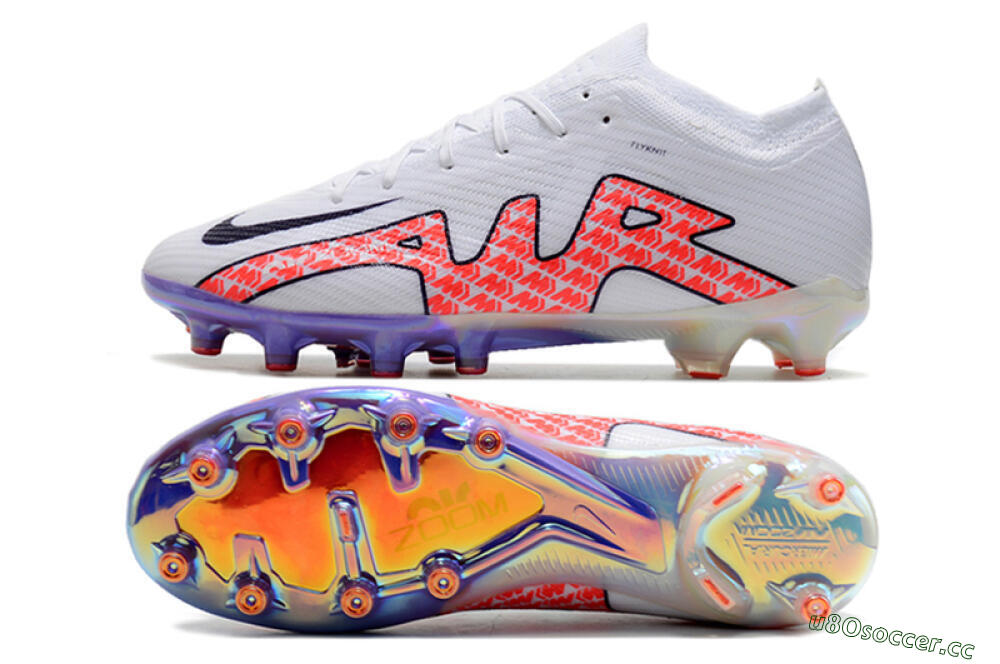 Unisex Nike Air Zoom Mercurial Vapor 15 Elite AG Artificial Grass Low-Tops Football Boots - White/Pink 1