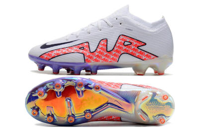 Unisex Nike Air Zoom Mercurial Vapor 15 Elite AG Artificial Grass Low-Tops Football Boots - White/Pink