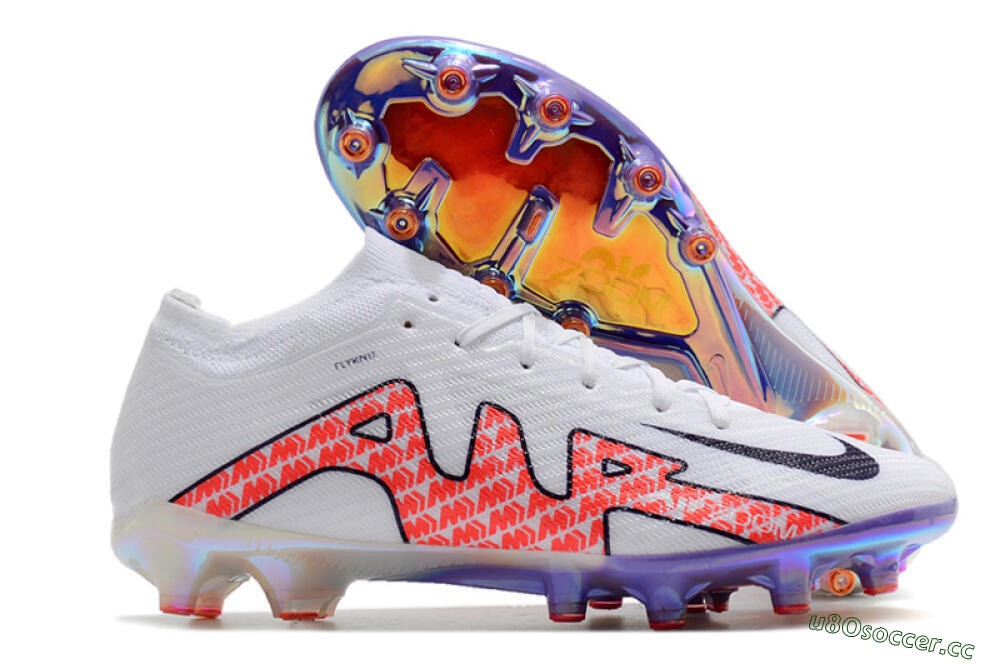 Unisex Nike Air Zoom Mercurial Vapor 15 Elite AG Artificial Grass Low-Tops Football Boots - White/Pink 2