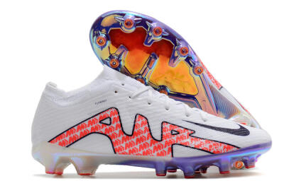 Unisex Nike Air Zoom Mercurial Vapor 15 Elite AG Artificial Grass Low-Tops Football Boots - White/Pink