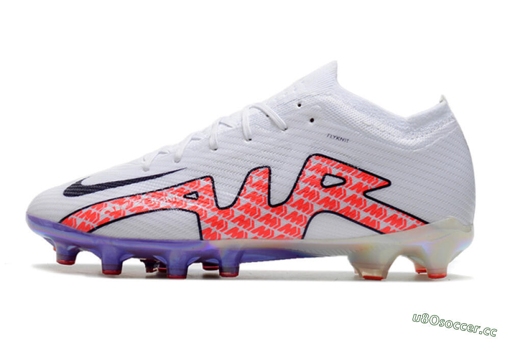 Unisex Nike Air Zoom Mercurial Vapor 15 Elite AG Artificial Grass Low-Tops Football Boots - White/Pink 0