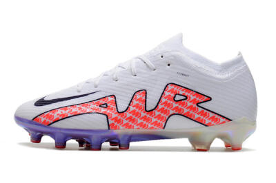 Unisex Nike Air Zoom Mercurial Vapor 15 Elite AG Artificial Grass Low-Tops Football Boots - White/Pink