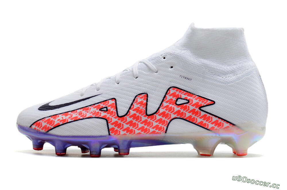 Men's Nike Air Zoom Mercurial Superfly 9 Elite AG Artificial Grass High-Tops Football Boots - White/Pink 0