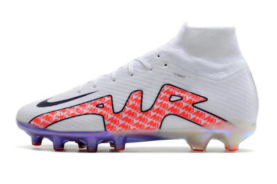 Men's Nike Air Zoom Mercurial Superfly 9 Elite AG Artificial Grass High-Tops Football Boots - White/Pink