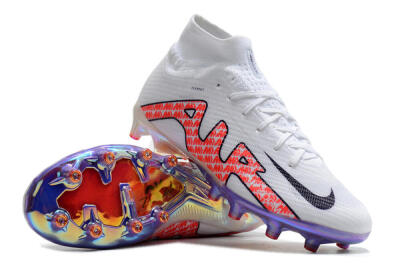 Men's Nike Air Zoom Mercurial Superfly 9 Elite AG Artificial Grass High-Tops Football Boots - White/Pink