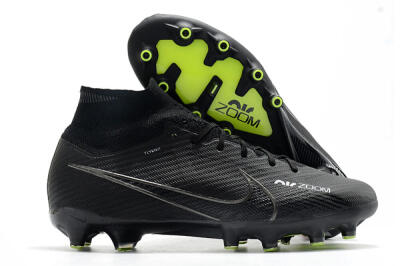 Men's Nike Air Zoom Mercurial Superfly 9 Elite AG Artificial Grass High-Tops Football Boots - Black/Green