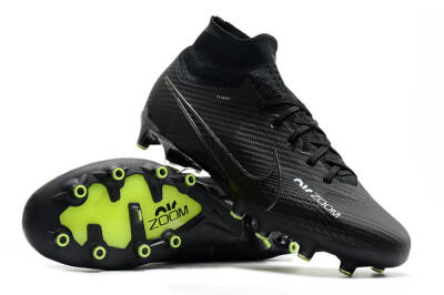 Men's Nike Air Zoom Mercurial Superfly 9 Elite AG Artificial Grass High-Tops Football Boots - Black/Green