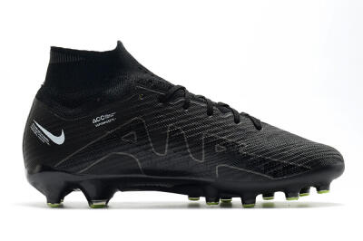 Men's Nike Air Zoom Mercurial Superfly 9 Elite AG Artificial Grass High-Tops Football Boots - Black/Green