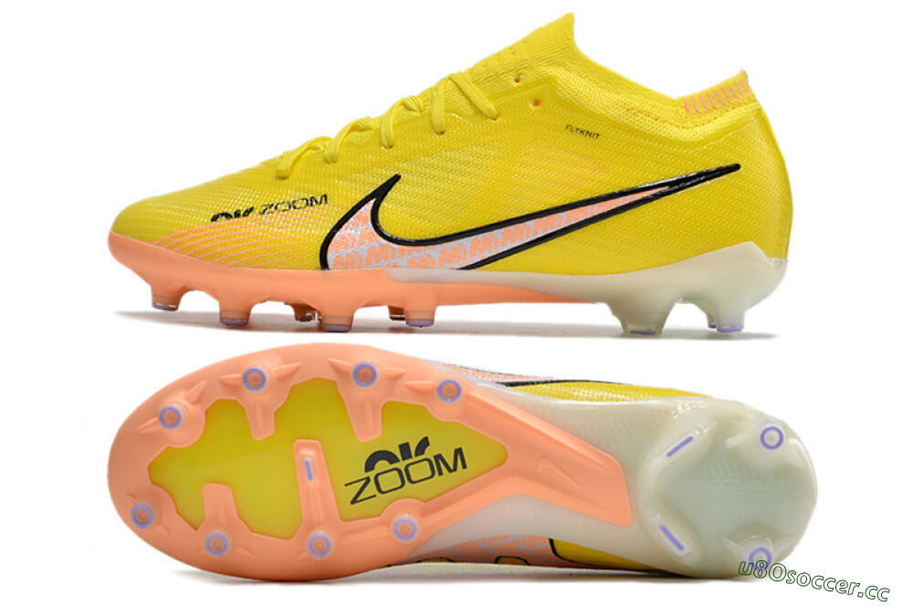 Unisex Nike Air Zoom Mercurial Vapor 15 Elite AG Artificial Grass Low-Tops Football Boots - Yellow/Pink 1
