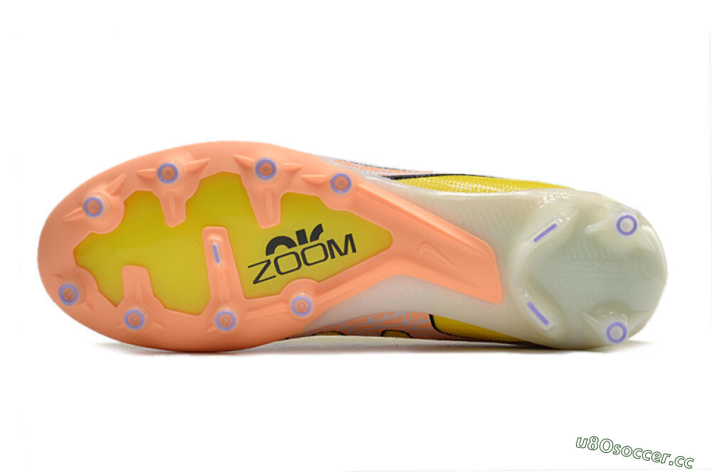 Unisex Nike Air Zoom Mercurial Vapor 15 Elite AG Artificial Grass Low-Tops Football Boots - Yellow/Pink 6