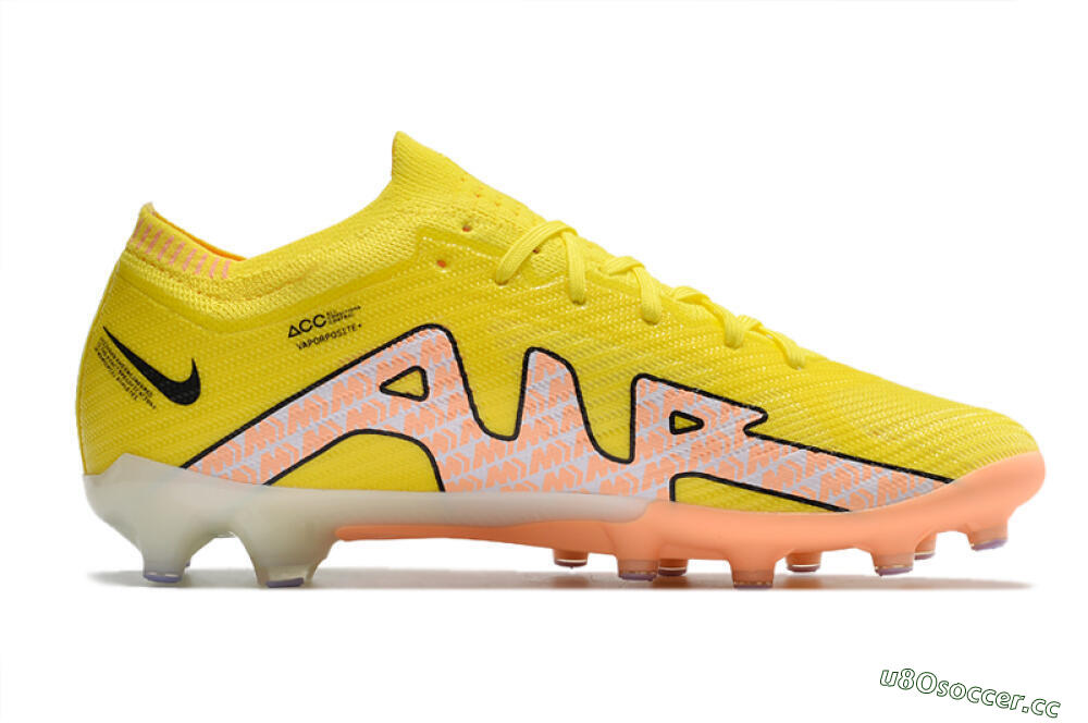Unisex Nike Air Zoom Mercurial Vapor 15 Elite AG Artificial Grass Low-Tops Football Boots - Yellow/Pink 7