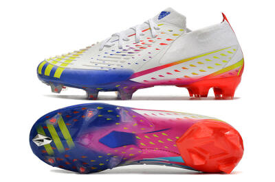 Men's Adidas Predator FIFA World Cup Qatar 2022 Edge+ FG Firm Ground Low-Tops Football Boots - White/Red/Blue