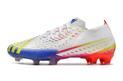 Men's Adidas Predator FIFA World Cup Qatar 2022 Edge+ FG Firm Ground Low-Tops Football Boots - White/Red/Blue