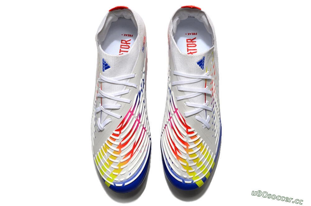 Men's Adidas Predator FIFA World Cup Qatar 2022 Edge+ FG Firm Ground Low-Tops Football Boots - White/Red/Blue 4