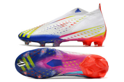 Unisex Adidas Predator FIFA World Cup Qatar 2022 Edge+ FG Firm Ground High-Tops Football Boots - White/Red/Blue
