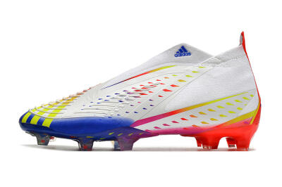 Unisex Adidas Predator FIFA World Cup Qatar 2022 Edge+ FG Firm Ground High-Tops Football Boots - White/Red/Blue