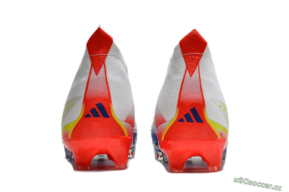 Unisex Adidas Predator FIFA World Cup Qatar 2022 Edge+ FG Firm Ground High-Tops Football Boots - White/Red/Blue 5