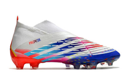 Unisex Adidas Predator FIFA World Cup Qatar 2022 Edge+ FG Firm Ground High-Tops Football Boots - White/Red/Blue
