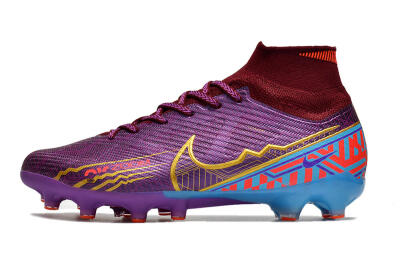 Men's Nike Air Zoom Mercurial Superfly 9 Elite AG Artificial Grass High-Tops Football Boots - Red/Gold/Blue