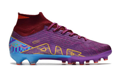 Men's Nike Air Zoom Mercurial Superfly 9 Elite AG Artificial Grass High-Tops Football Boots - Red/Gold/Blue