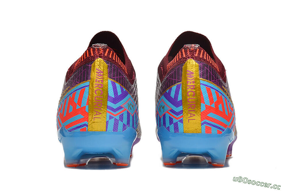 Unisex Nike Air Zoom Mercurial Vapor 15 Elite AG Artificial Grass Low-Tops Football Boots - Red/Gold/Blue 5