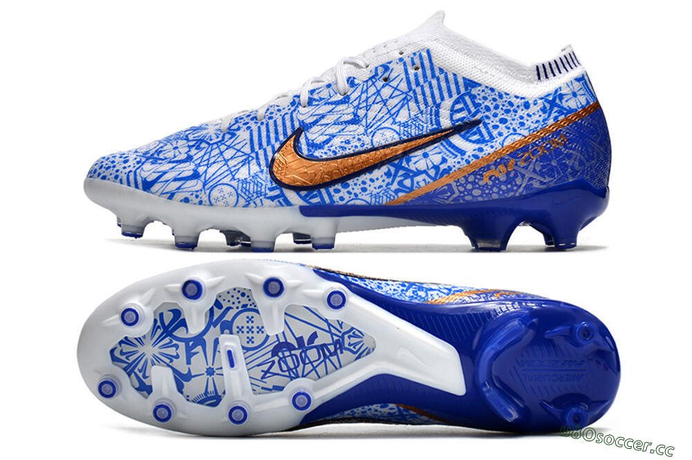 Unisex Nike Air Zoom Mercurial Vapor 15 Elite AG Artificial Grass Low-Tops Football Boots - Blue/White 1