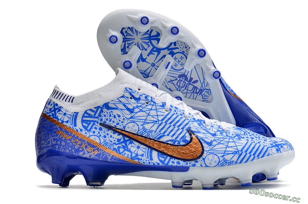 Unisex Nike Air Zoom Mercurial Vapor 15 Elite AG Artificial Grass Low-Tops Football Boots - Blue/White 2