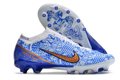 Unisex Nike Air Zoom Mercurial Vapor 15 Elite AG Artificial Grass Low-Tops Football Boots - Blue/White