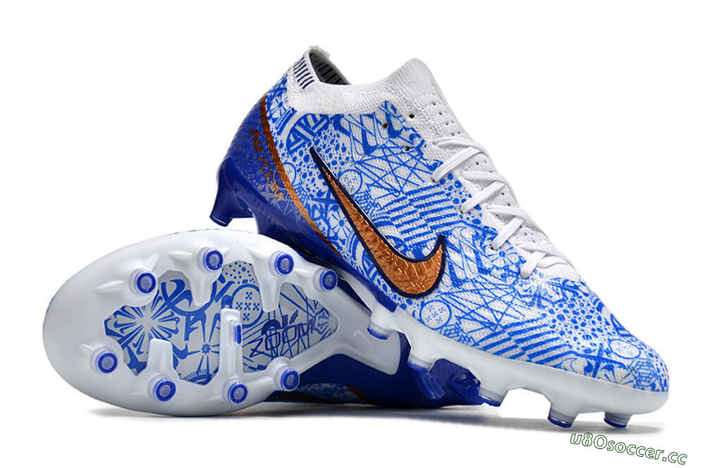 Unisex Nike Air Zoom Mercurial Vapor 15 Elite AG Artificial Grass Low-Tops Football Boots - Blue/White 3
