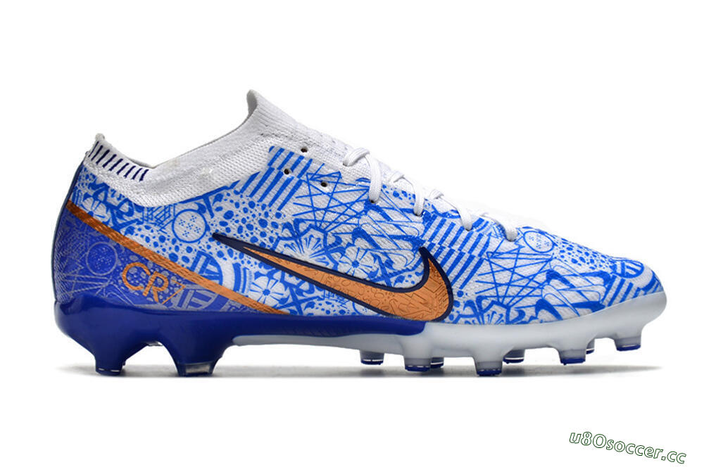 Unisex Nike Air Zoom Mercurial Vapor 15 Elite AG Artificial Grass Low-Tops Football Boots - Blue/White 7