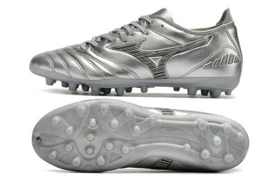 Men's Mizuno Morelia Neo AG Artificial Grass Low-Tops Football Boots - Silver