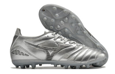 Men's Mizuno Morelia Neo AG Artificial Grass Low-Tops Football Boots - Silver