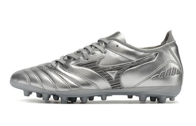 Men's Mizuno Morelia Neo AG Artificial Grass Low-Tops Football Boots - Silver