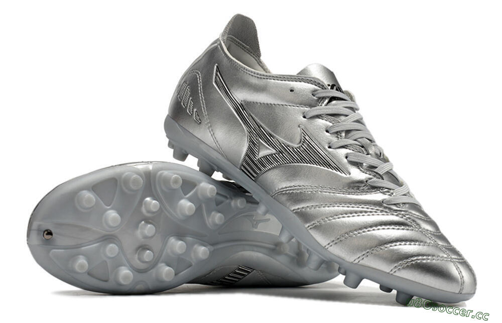 Men's Mizuno Morelia Neo AG Artificial Grass Low-Tops Football Boots - Silver 3
