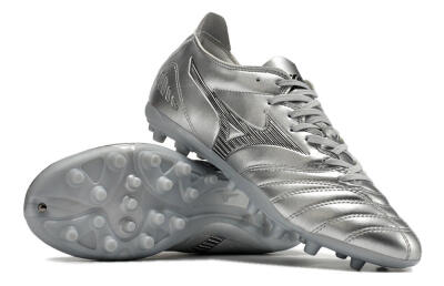 Men's Mizuno Morelia Neo AG Artificial Grass Low-Tops Football Boots - Silver