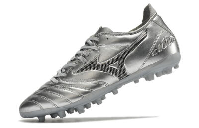 Men's Mizuno Morelia Neo AG Artificial Grass Low-Tops Football Boots - Silver