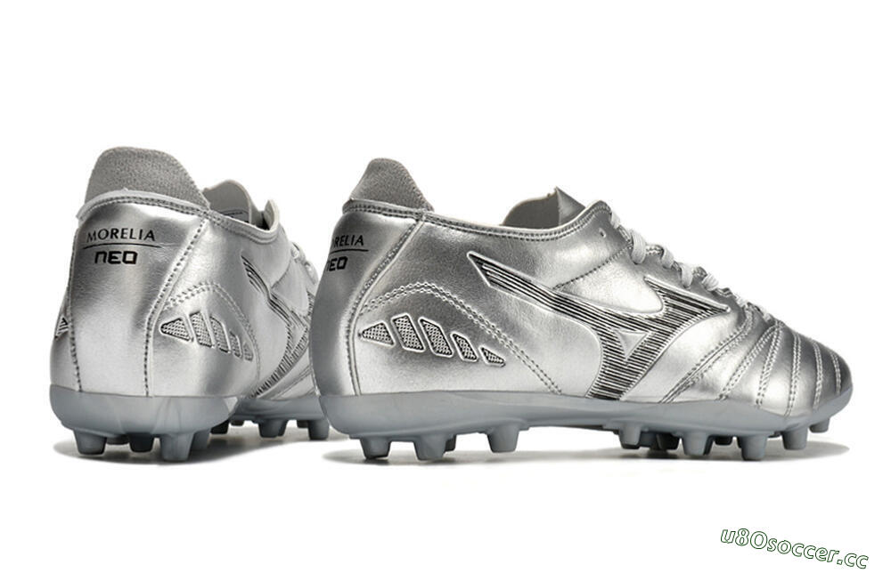Men's Mizuno Morelia Neo AG Artificial Grass Low-Tops Football Boots - Silver 6