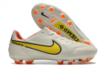 Men's Nike Tiempo Legend 9 Elite FG Firm Ground Low-Tops Football Boots - White/Yellow