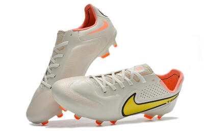 Men's Nike Tiempo Legend 9 Elite FG Firm Ground Low-Tops Football Boots - White/Yellow