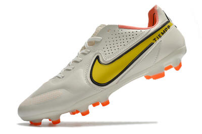 Men's Nike Tiempo Legend 9 Elite FG Firm Ground Low-Tops Football Boots - White/Yellow