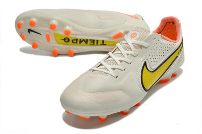 Men's Nike Tiempo Legend 9 Elite FG Firm Ground Low-Tops Football Boots - White/Yellow